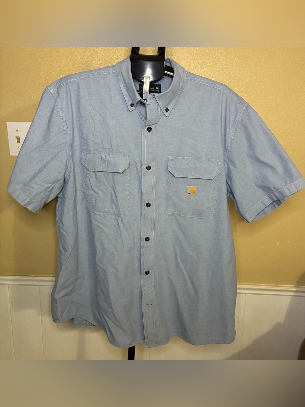 Carhartt Light Blue Short-Sleeve Button-Down Work Shirt